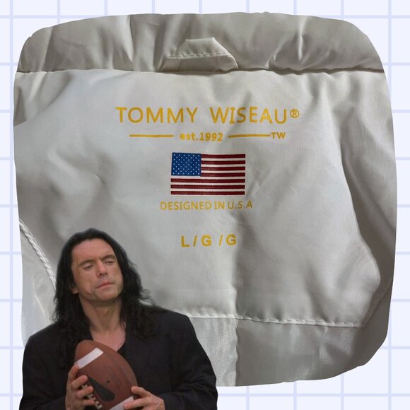 🧥 Tommy Wiseau “LOVE IS BLIND!” White Windbreaker Jacket – Size L - Picture 8 of 8